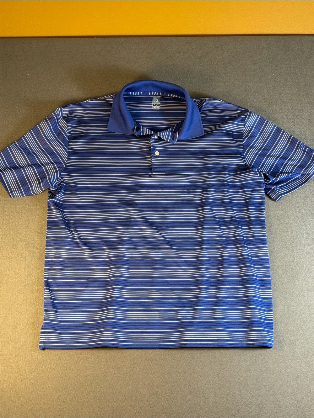 PGA Tour Blue Striped Polo Shirt